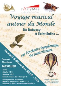 Concert symphonique 'Une envie de voyager' autour du monde de DEBUSSY à SAINT-SAËNS @ Salle l'ArtyMès | Mesquer | Pays de la Loire | France