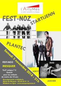 Fest-noz - PLANTEC, STARTIJENN et DUO SEROT/JANVIER @ Salle l'ArtyMès | Mesquer | Pays de la Loire | France