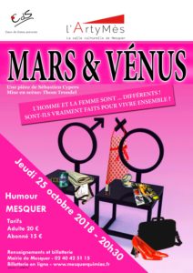 Théâtre Humour "Mars et Vénus" @ Salle l'ArtyMès | Mesquer | Pays de la Loire | France